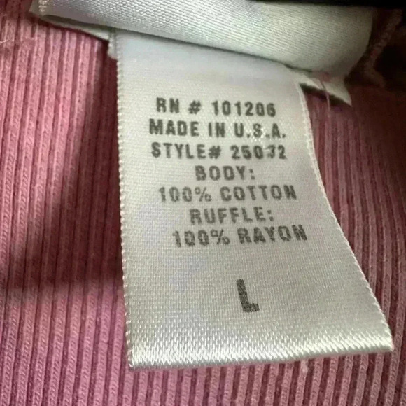Soft Surroundings Ruffle Pink Lightly Acid Wash Top - Size Large - Picture 8 of 10